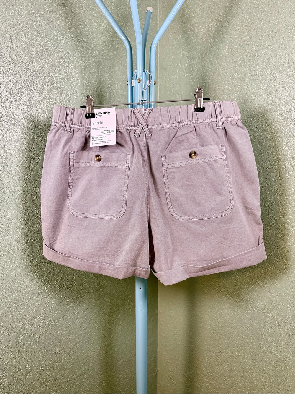 Sonoma Dusty Grey Drawstring Cuffed Women’s Shorts - Picture 5 of 10